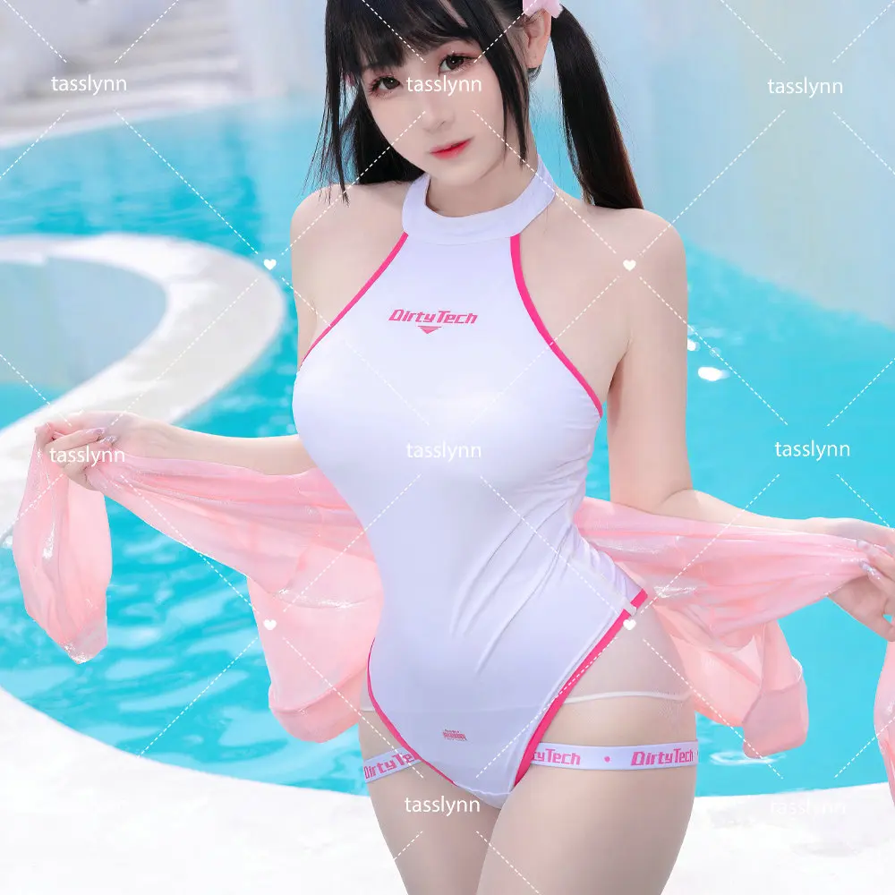 

Dirty Tech Japanese Swimsuit Kuragehime Cosplay Costume Sexy Sukumizu for Women Dirty Tech Blue Summer Sexy Elastic Bodysuit