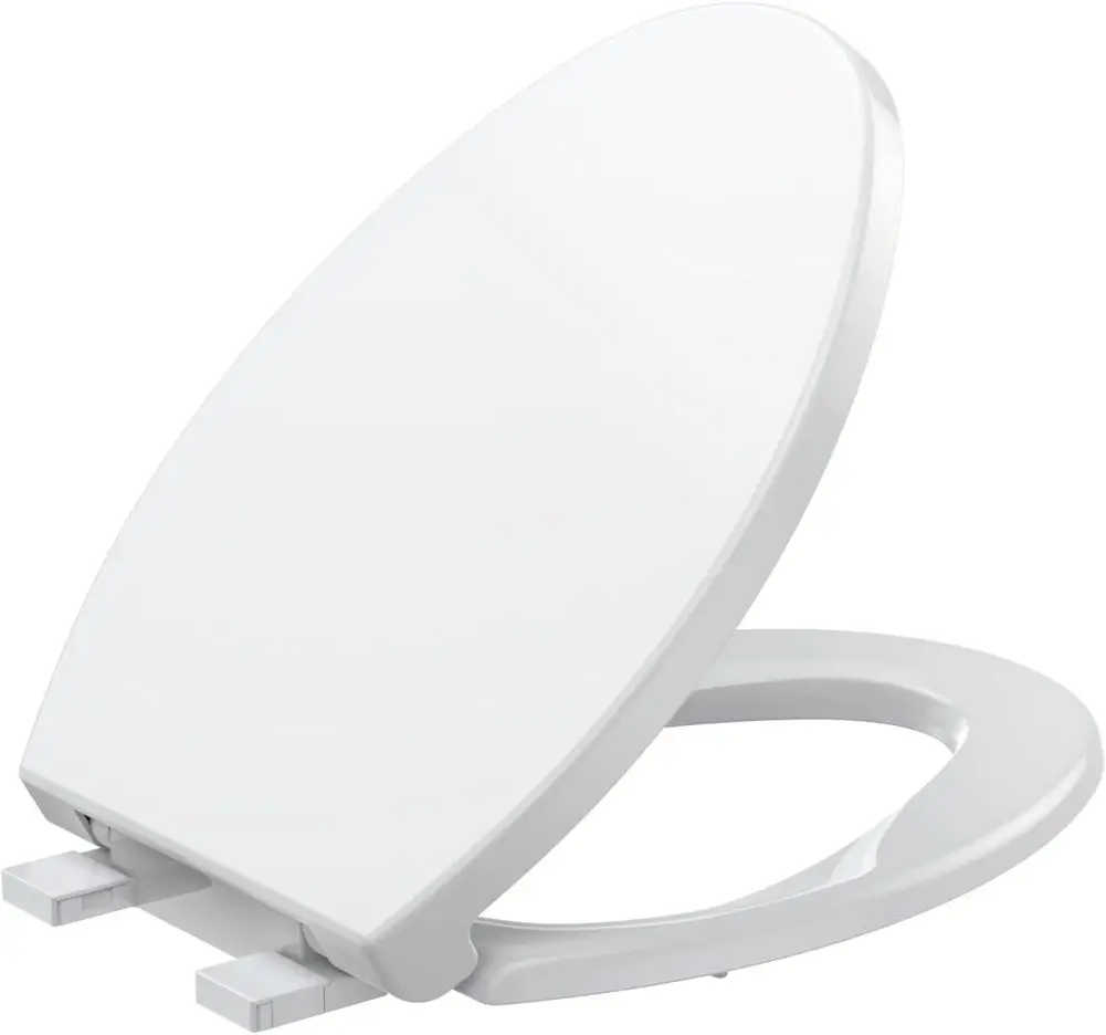 Toilet Seat Elongated Toilet Seat Quick-Release Structure Toilet Seat, Quick-Attach Hardware Full Flat With Grip-Tight Bumpers