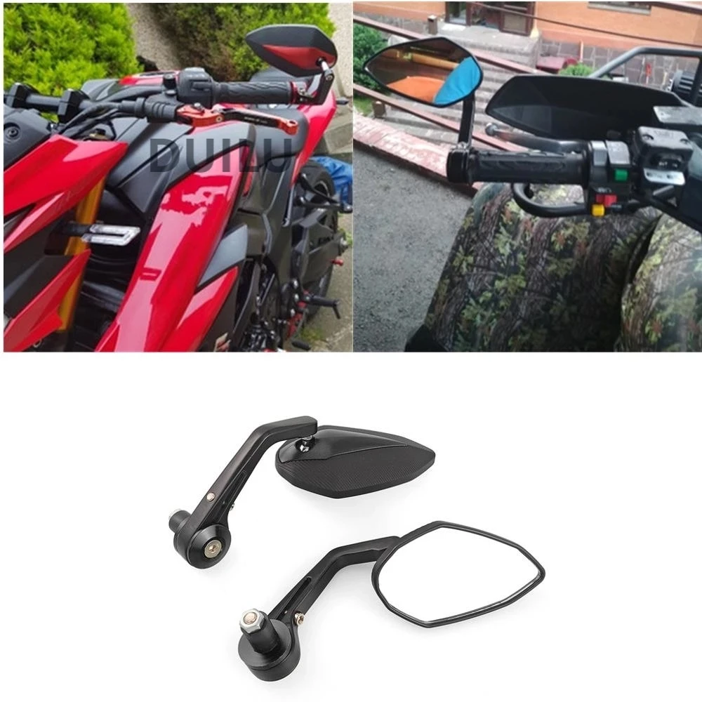 

For Yamaha MT07 MT09 Universal 7/8" 22MM Full CNC Motorcycle Handlebar Bar End Rearview Rear View Side Mirrors Convex Glass