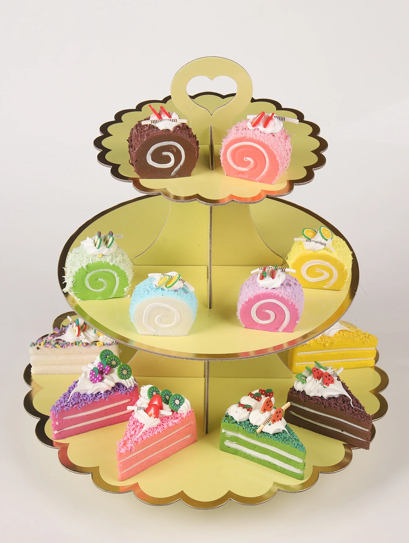 Three-layer paper hot cake stand Birthday party dress cake decoration wedding dessert stand