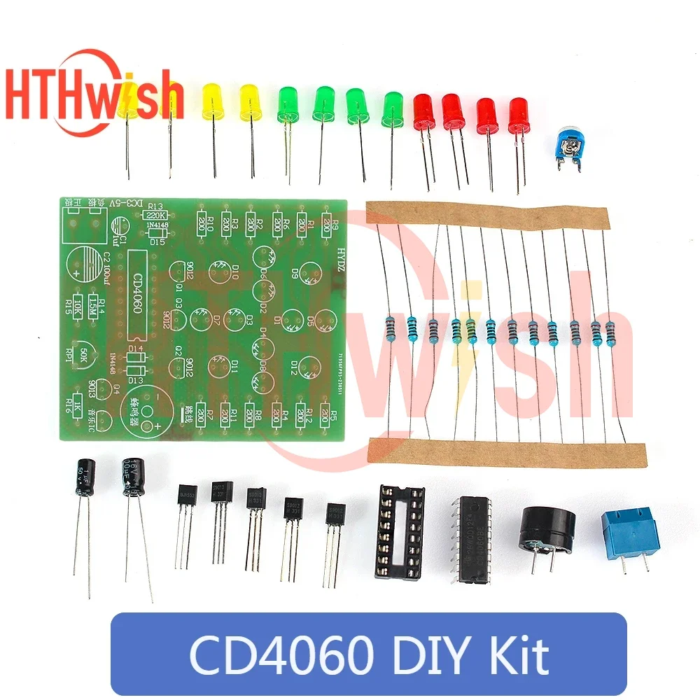 1set CD4060 Dream Flashing Light Kit DIY Electronic Production Set Soldering Training Unassembled Kit