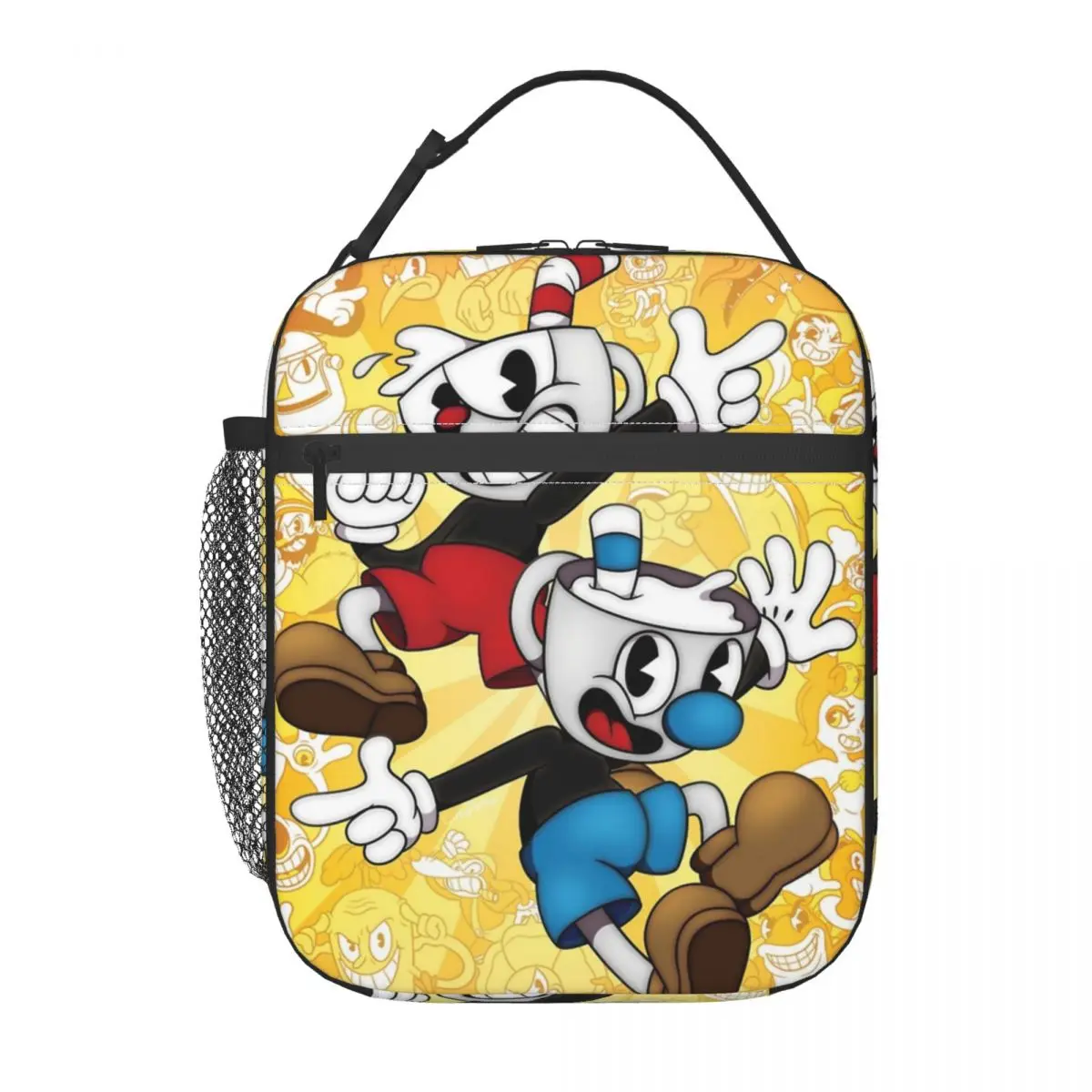 Kunst Cuphead Geïsoleerde Lunchzak Voedselzak Lekvrije Koeler Thermische Lunchboxen Voor Werk