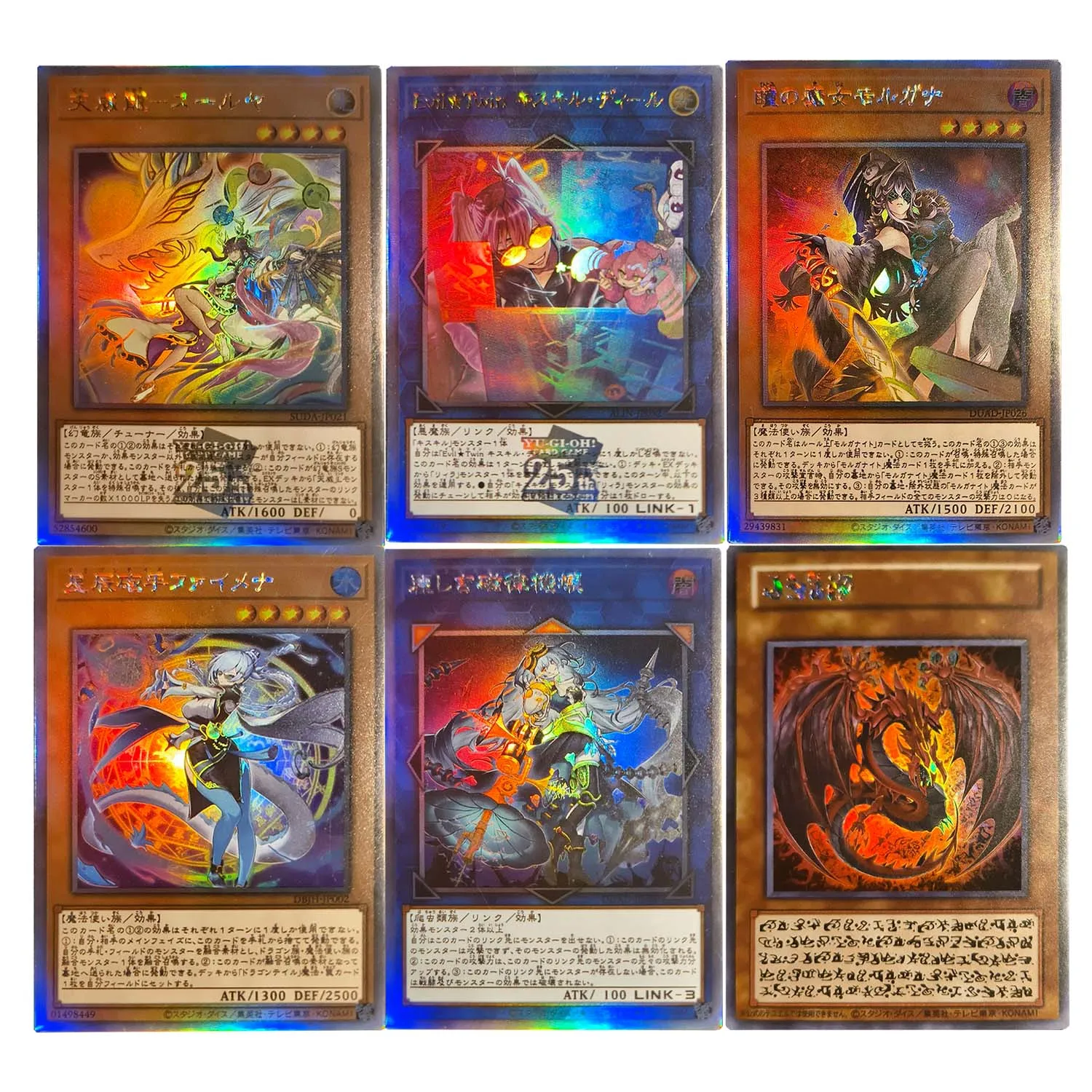 

9 Models Diy Yu-Gi-Oh! Tenyi Spirit Suruya Collection Single Card Ygo Evil Twin Black Magician Color Flash Anime Card Gift Toys