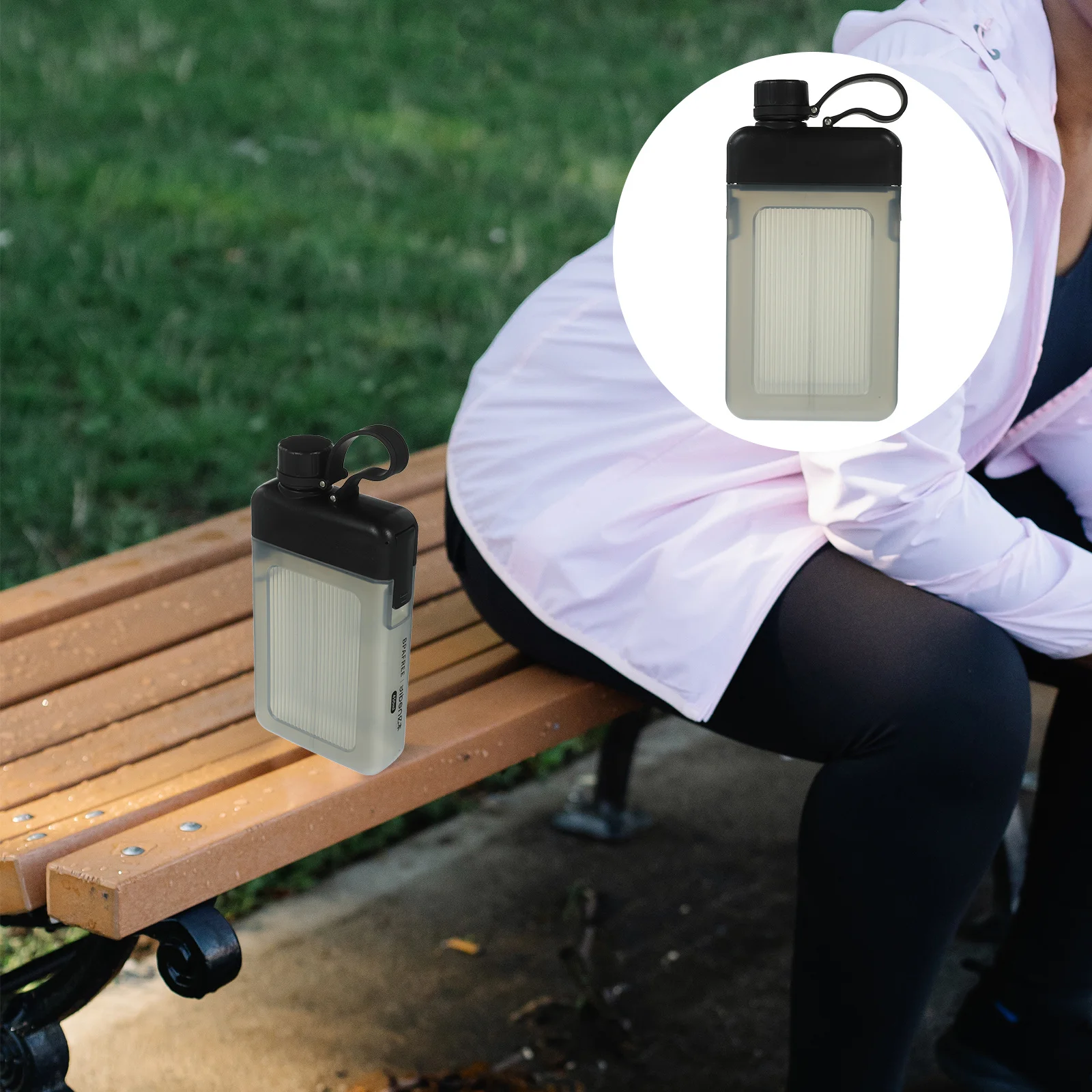 

Portable Water Bottle Large Capacity Flat Design Clear Reusable Sports Flask Durable Travel Mug For Fitness Camping Hiking