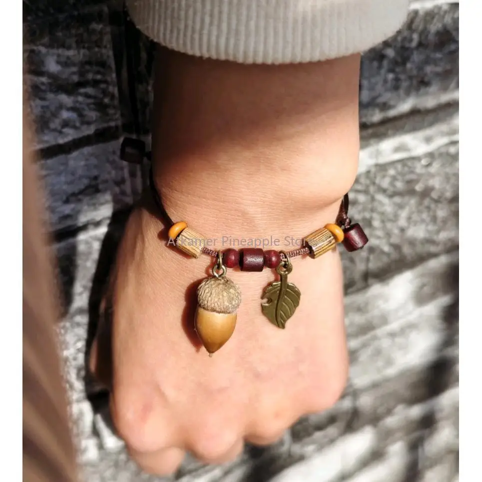 

Natural Acorn Bracelet, Retro and Personalized Hand Rope, Minimalist Gift Bracelet-ins style