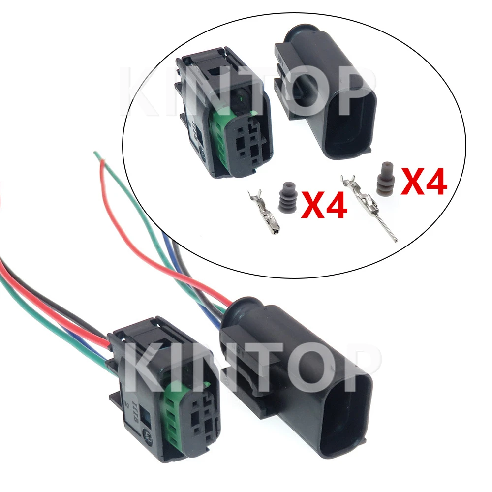 

1 Set 4 Pins 8E0971734 968399-1 Car Tail Lamp Waterproof Connector Automobile Oxygen Sensor Wiring Socket Starter 1-967640-1