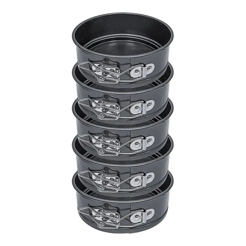 A72P Cake Pan Set - Pack Of 5 Nonstick Round Baking Pans with Removable Bottom, Cake Pans for Mini Cheesecakes
