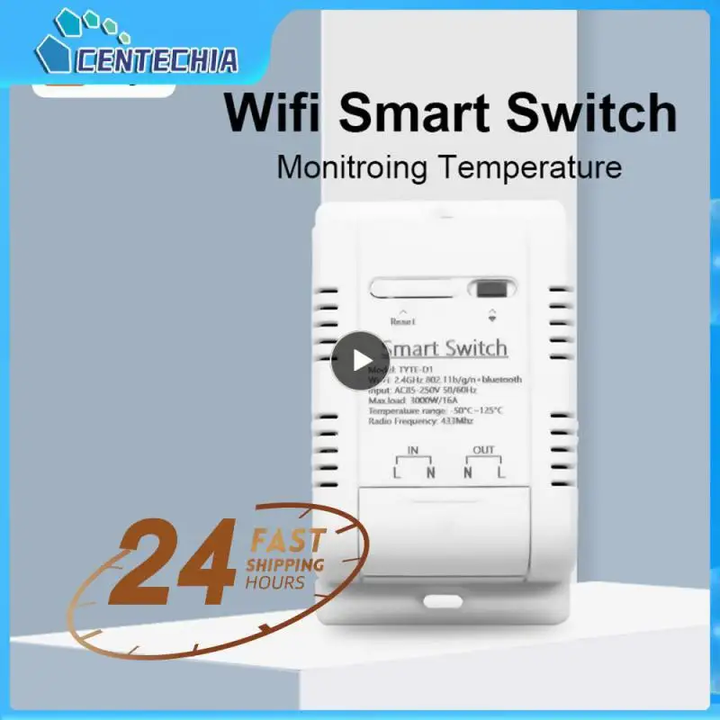 

1~10PCS Wifi Temperature Switch Real-time Monitor Works With Alexa Home Rf433 Intelligent Thermostat Tuya Smart 16a