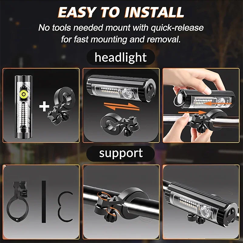 1500Lumen Aluminum Alloy Waterproof USB Charging 1800mAh Bicycle Front Light for MTB Road Cycling Lamp Accessories image 3