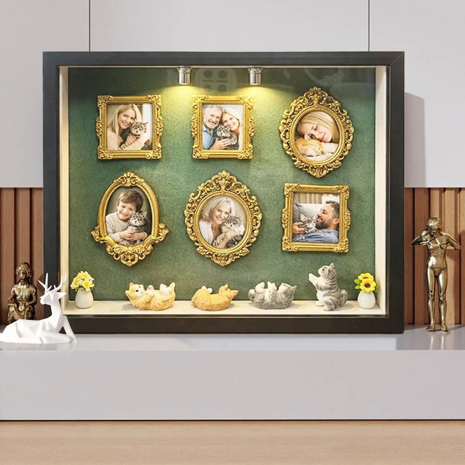 

Mini Shadow Boxes Photo Album Display Miniature Figurines Travel Shadowes Box for Family Friends Adults Women Home Indoor Office