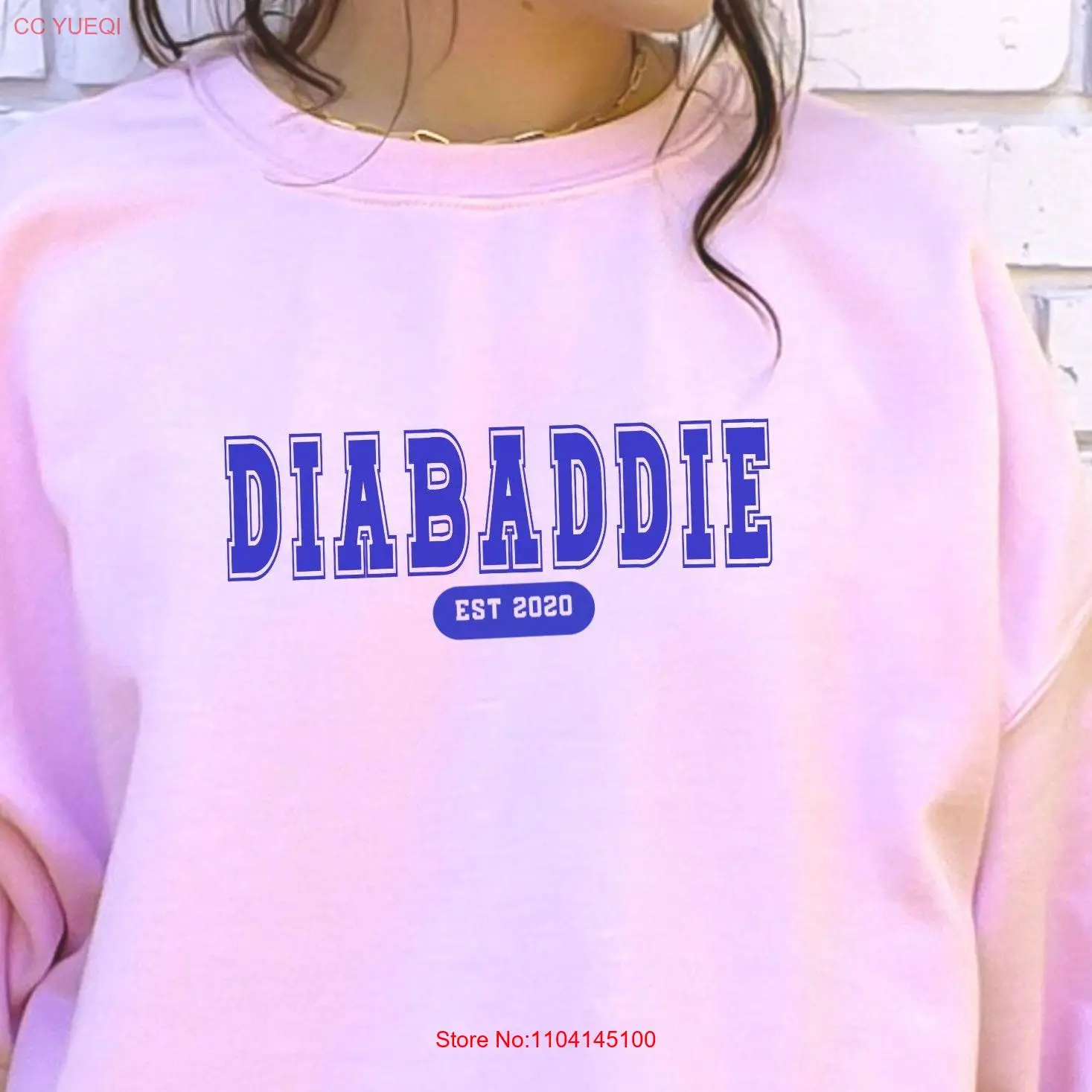 

Personalized Type 1 Diabetes T Shirt Diabaddie SweaT T1D Sweater for Diaversary Crewneck long or short sleeves