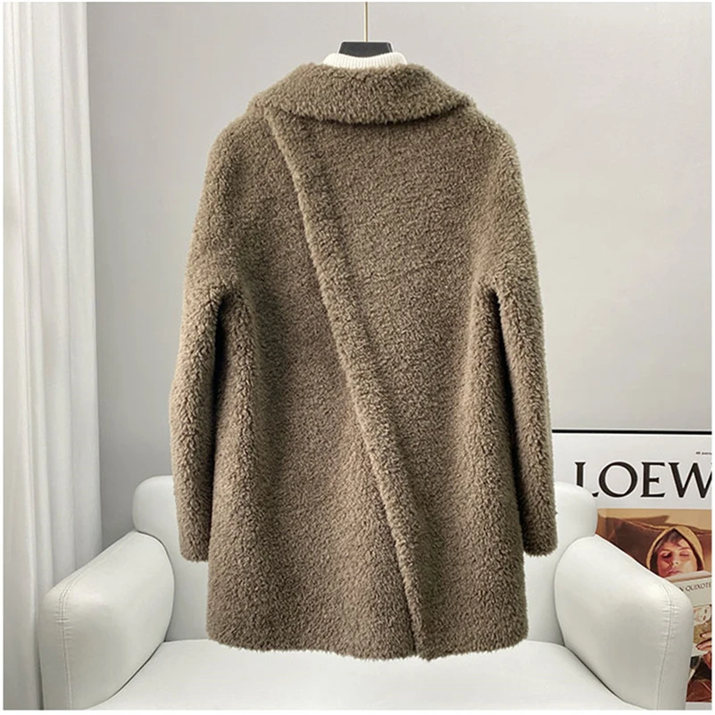 Aorice Women Winter New Wool Fur Coat Jacket Female Girl Luxury Sheep Shearing Coats  Over Size Parka Trench CT288