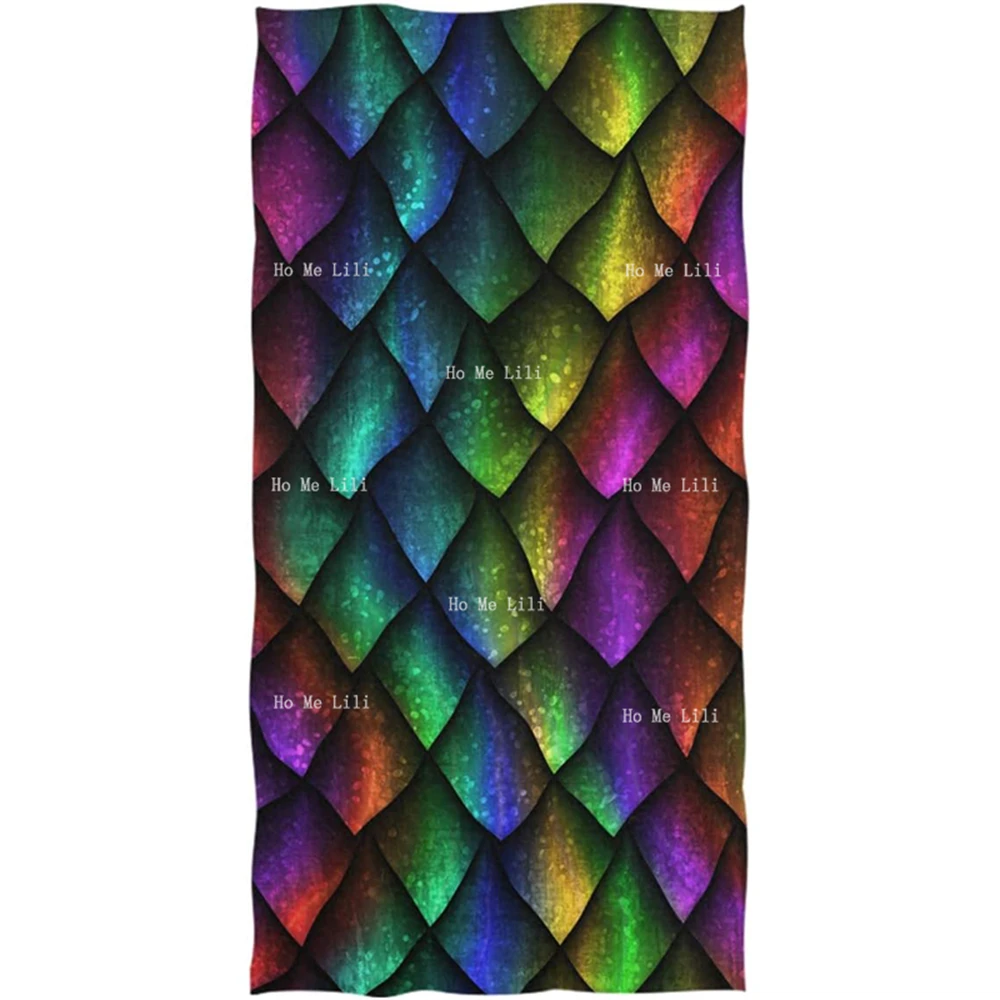 3d Stylish Colors Dragon Scales Soft Highly Absorbent Quick-Drying Towel Multipurpose For Bathroom Hotel Gym And Spa