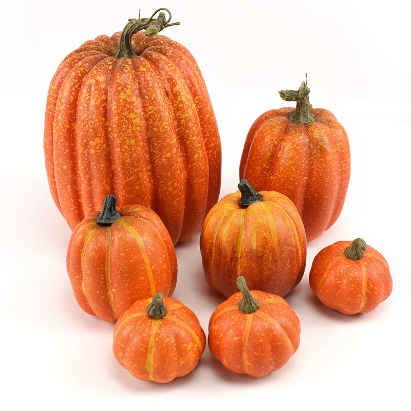 1-2Bags Realistic Decorative Foam Pumpkin Artificial Fake Pumpkin Figurine for Table Centerpiece Halloween Fall Decoration - view 4