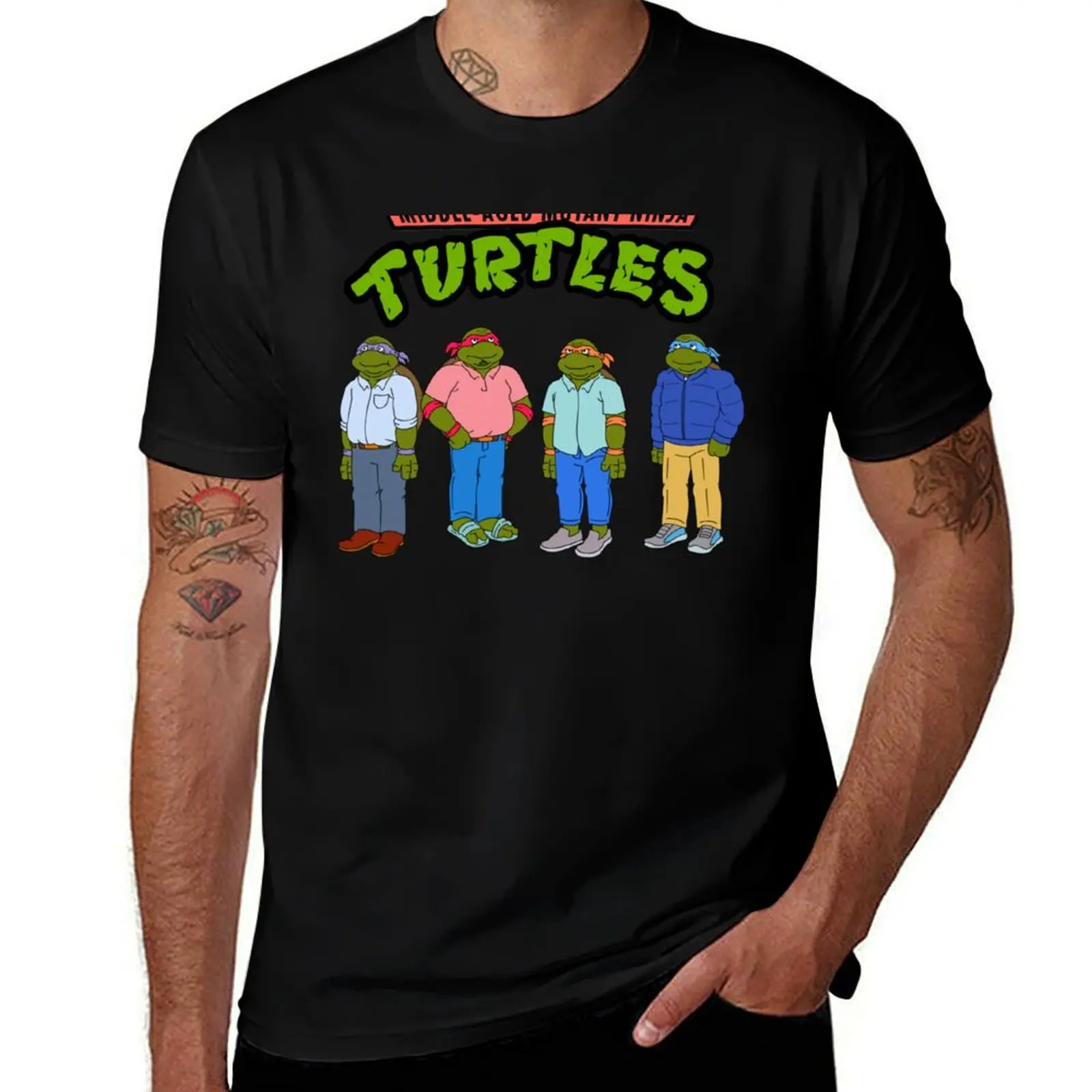 

Middle-Aged Mutant Ninja Turtles T-Shirt T-Shirt Clothing blue lock shirts graphic oversized t shirts for men