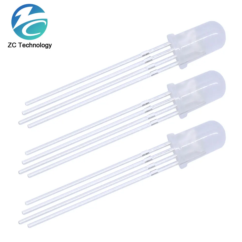 20Pcs Multicolor 4pin 5mm RGB Led Diode Light Lamp Tricolor Round Common Anode LED F5 Light Emitting Diode Red Green Blue