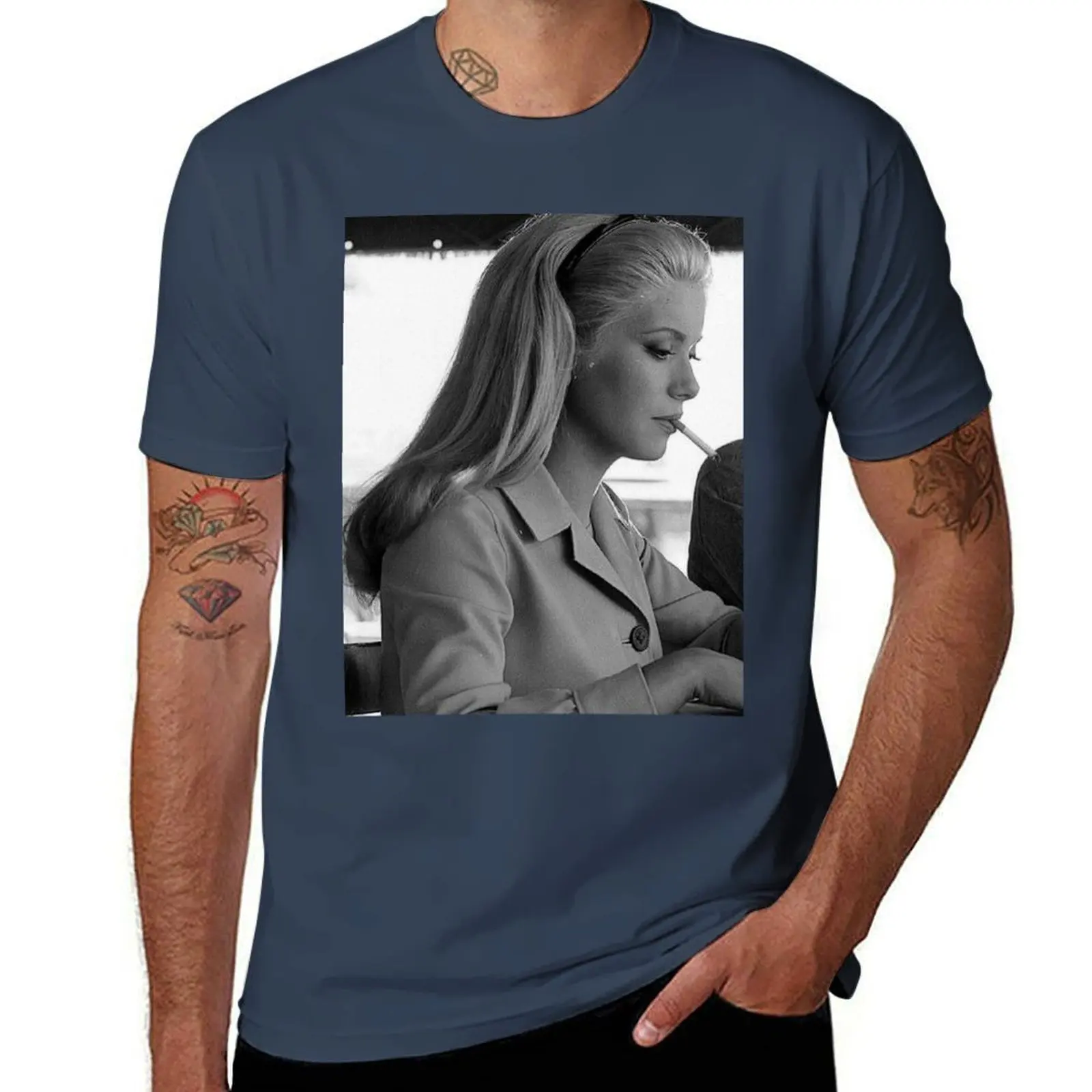 Catherine Deneuve T-Shirt Big and Tall Basic Tee Shirt