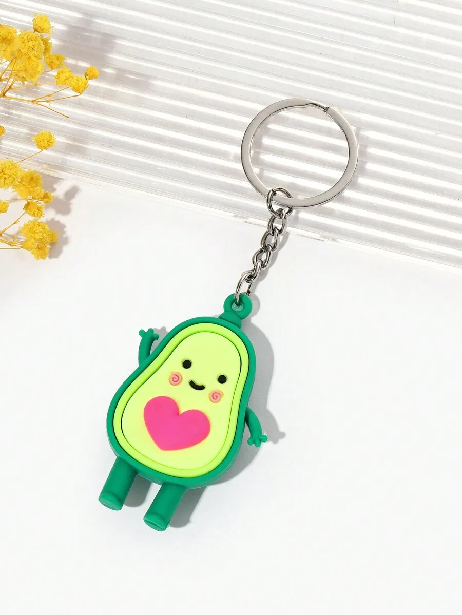 Cute Cartoon Avocado Keychain Bag Charm