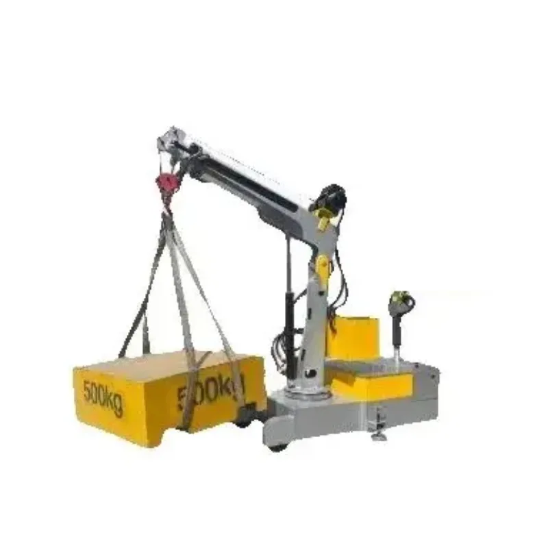 Electric hydraulic crane workshop hoist 360 degree rotation with winch hydraulic telescopic arm