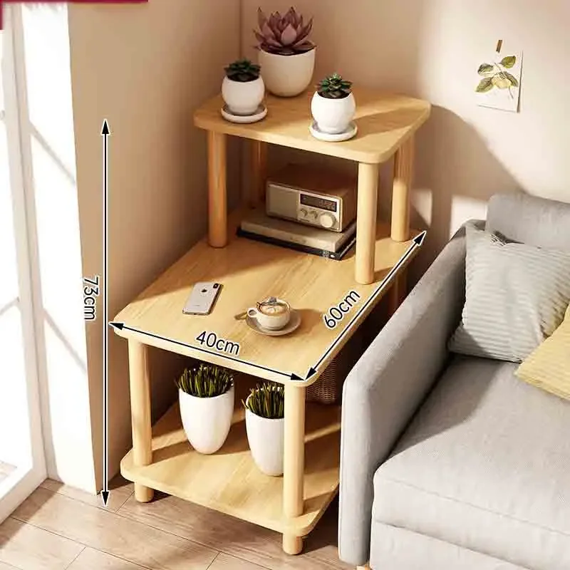 طاولة جانبية من 3 طبقات، طاولة جانبية ضيقة وطويلة مع رف تخزين، منضدة خشبية بجانب السرير لغرفة المعيشة المنزلية وغرفة النوم والمكتب #5