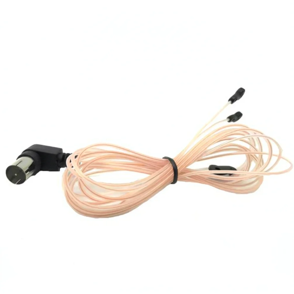 FM AM Radio Antenna Signal Reception Booster Transparent Twin Line Cable F Type Plug AM Adapter For Home Audio Systems