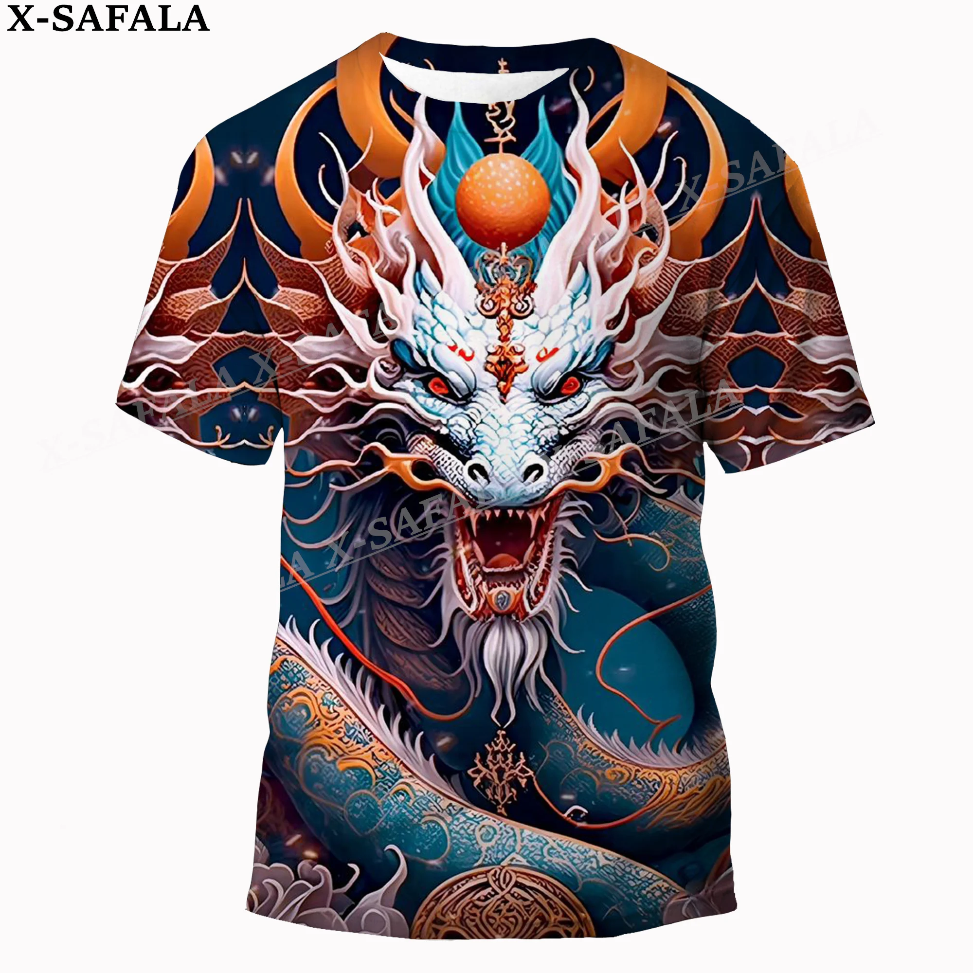 Myth Dragon Art Moon Trippy Customized 3D Prints High Quality Milk Fiber T-shirt Round Neck Men Female Casual Tops-1