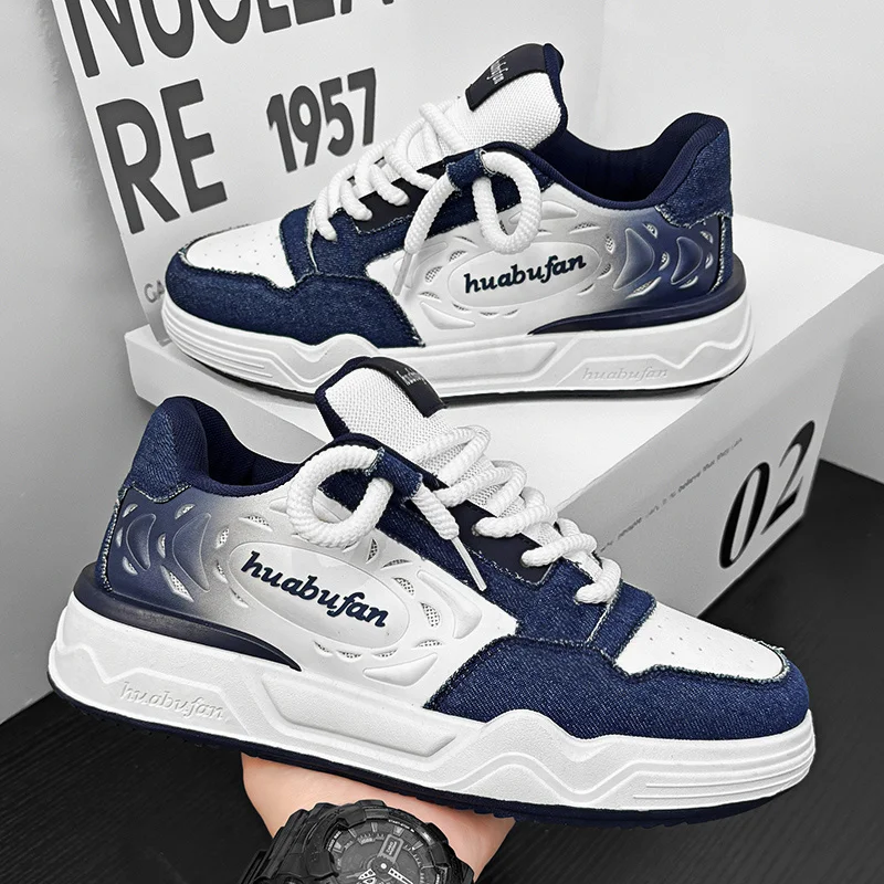 

Autumn Denim Canvas Sneakers Men Fashion Platform Men's Skate Shoes Breathable Low top Skateboard Shoes Men zapatillas de hombre