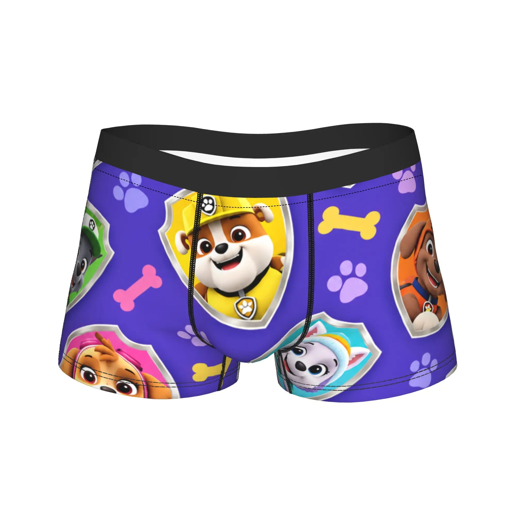 Paw Dogs Puppy Shield Badge Portrait Underwear  Comfortable Underpants Customs Boxer Brief For Males 3D Pouch Large Size Trunk