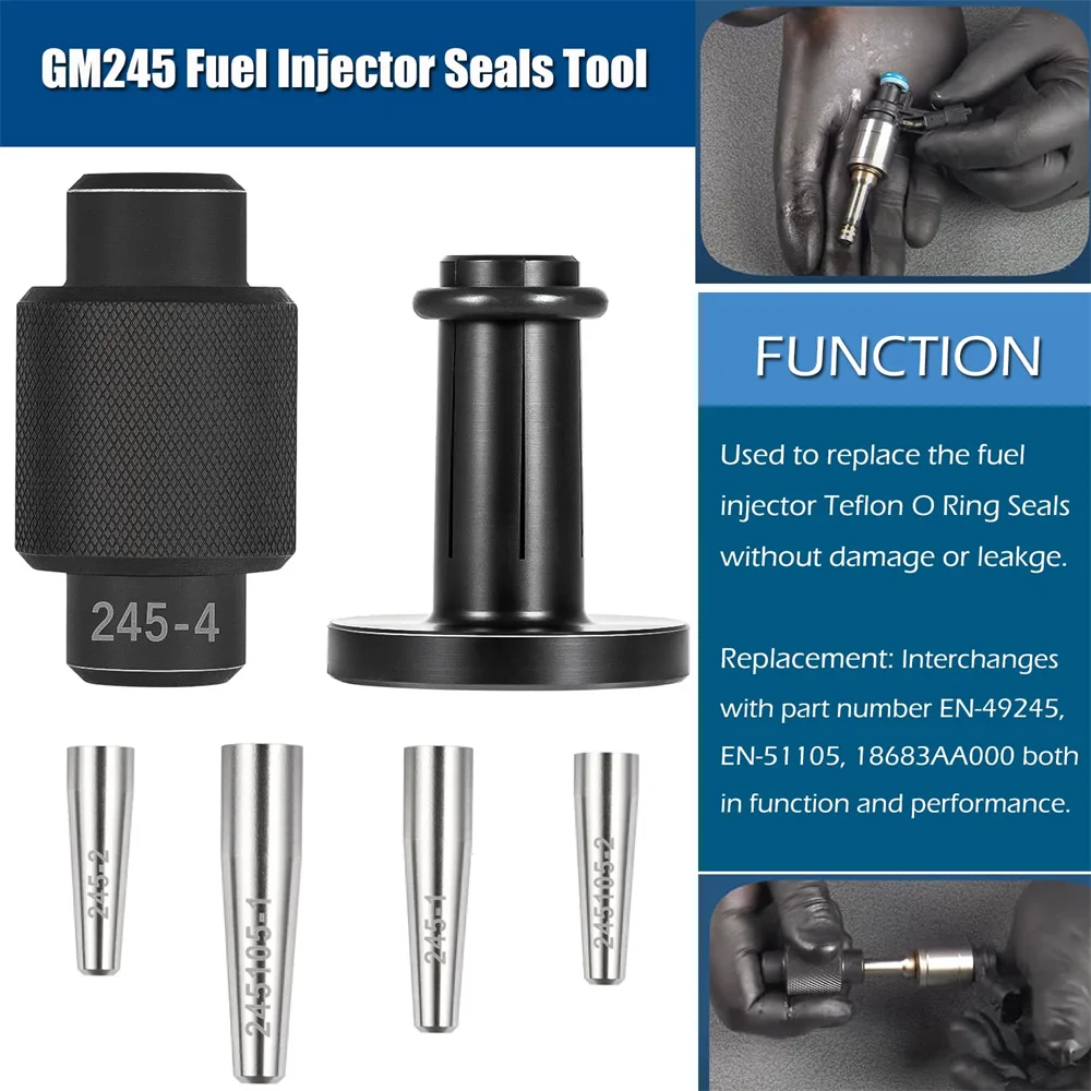 6706 Fuel Injector Rail Assembly Remover EN-49248 & GM245 Fuel Injector Seals Tools for GM Engines Direct Injection 16Pcs(1 Set)