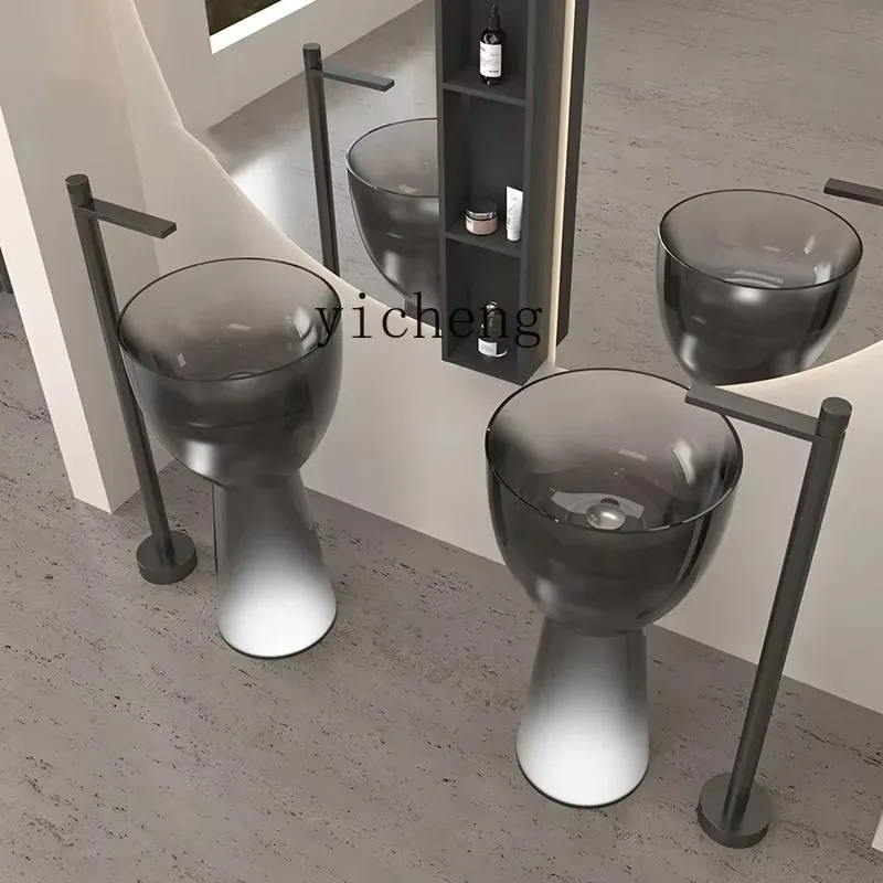 D19-1 Floor-to-ceiling Bathroom Outdoor Courtyard Balcony Hand Wash Resin Art Column Basin