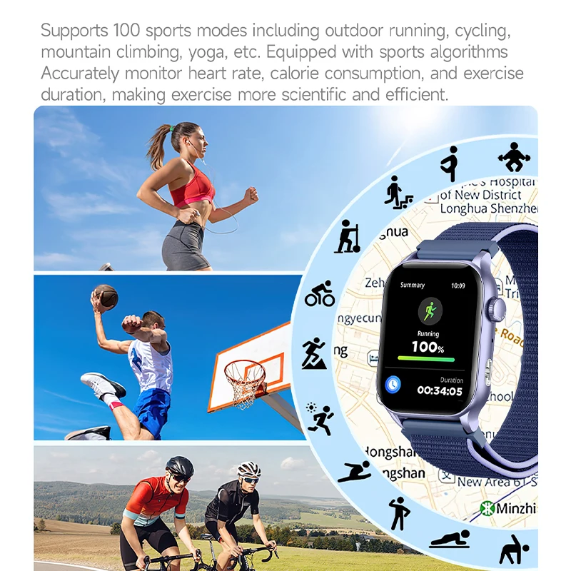 

Умные часы GEJIAN поддерживает голосовой помощник AI 5.2, функция вызова Bluetooth, емкость 340 мАч, умные часы с мониторингом сердечного ритма