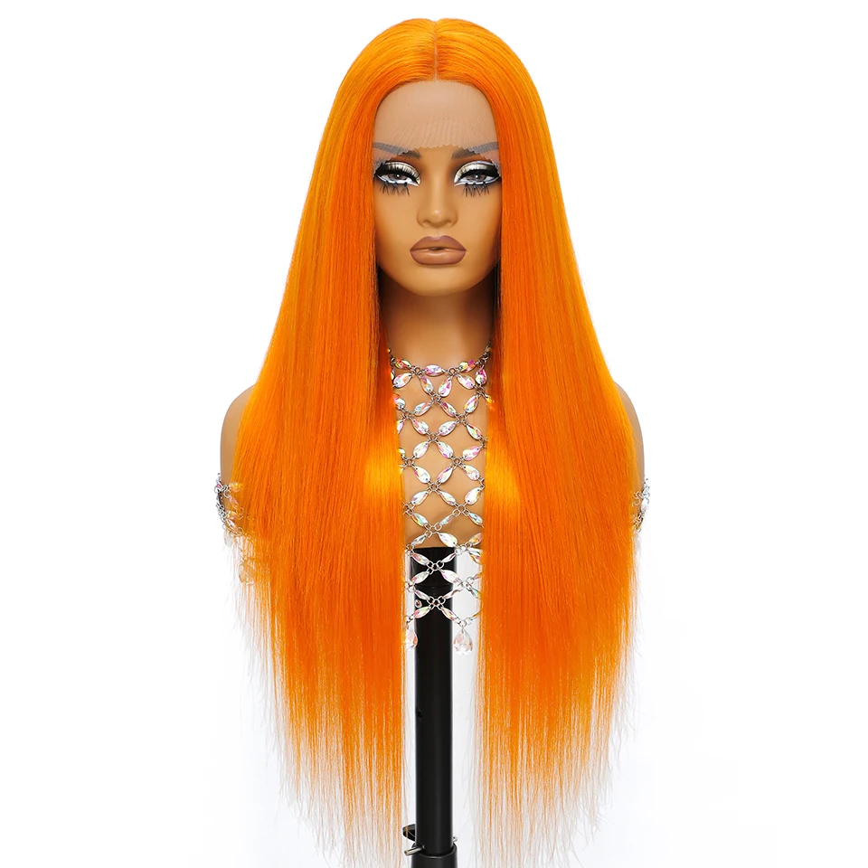 Ombre Красный Шелковистый Прямой Парик Шнурка 30-дюймовый Черный Синтетический Парик Фронта Шнурка Для Женщин Высокое Качество Предварительно Сорванные Волосы Афро Парики