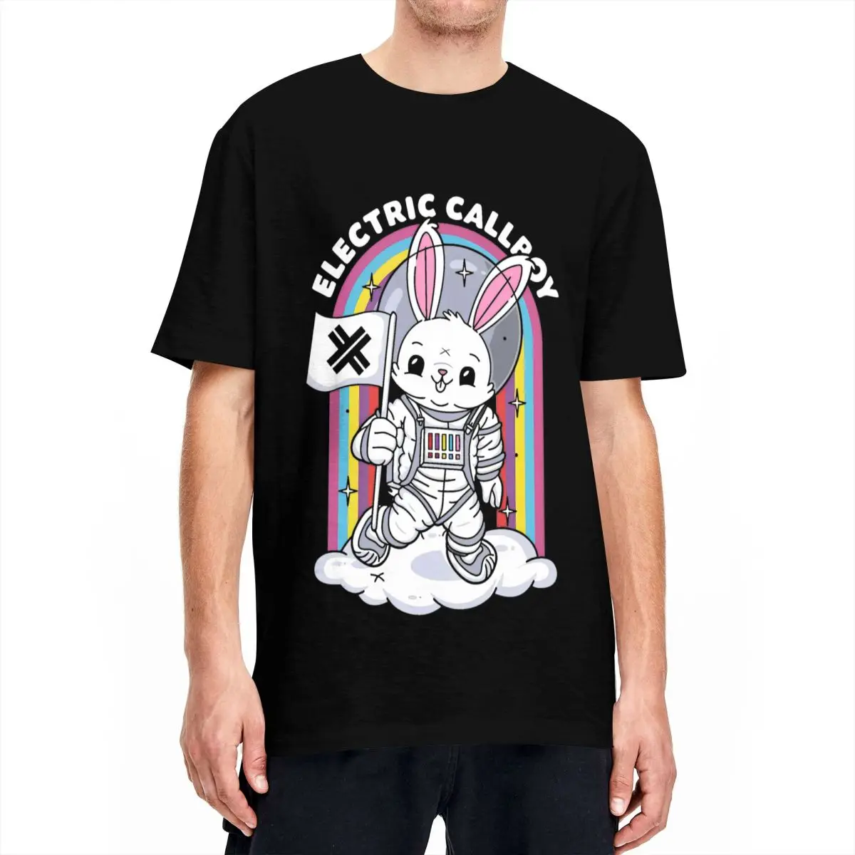 Electric Callboy Space Bunny T Shirts Men Women Cotton Unique T-Shirt Crew Neck Tees Short Sleeve Tops 6XL