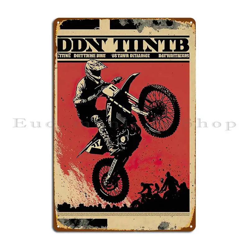 Dirt Bike Drawing Style Metal Plaque Poster Plates Print Club Bar Cinema Club Tin Sign Poster