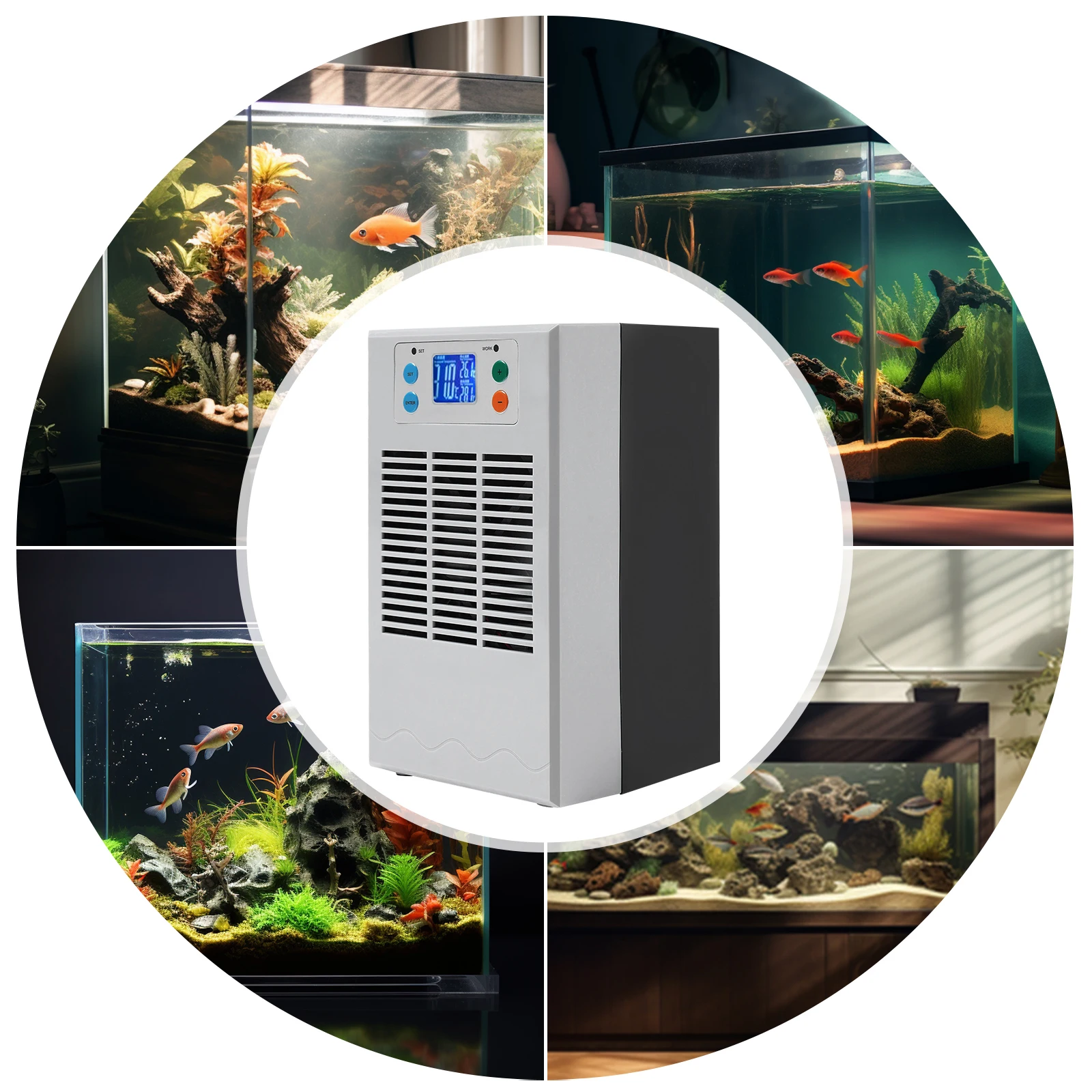 100W 12V réservoir de poisson chauffe-eau refroidisseur électronique Aquarium refroidisseur LCD affichage silencieux réservoir de poisson refroidissement système de chauffage