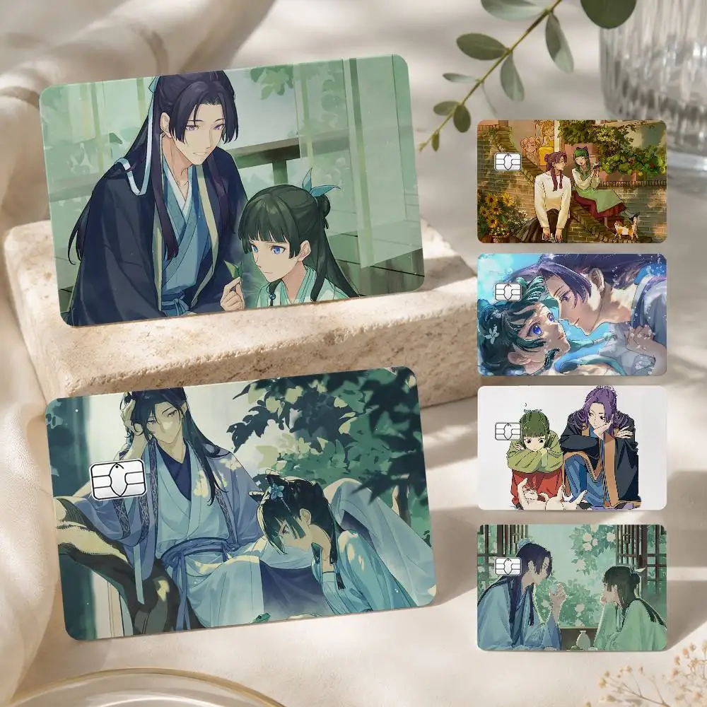 Maomao Jinshi The Apothecary Diaries 1Set 4Pcs Card Skin Stickers, Waterproof Decorative Film for Credit Debit Bank Bus IC Cards