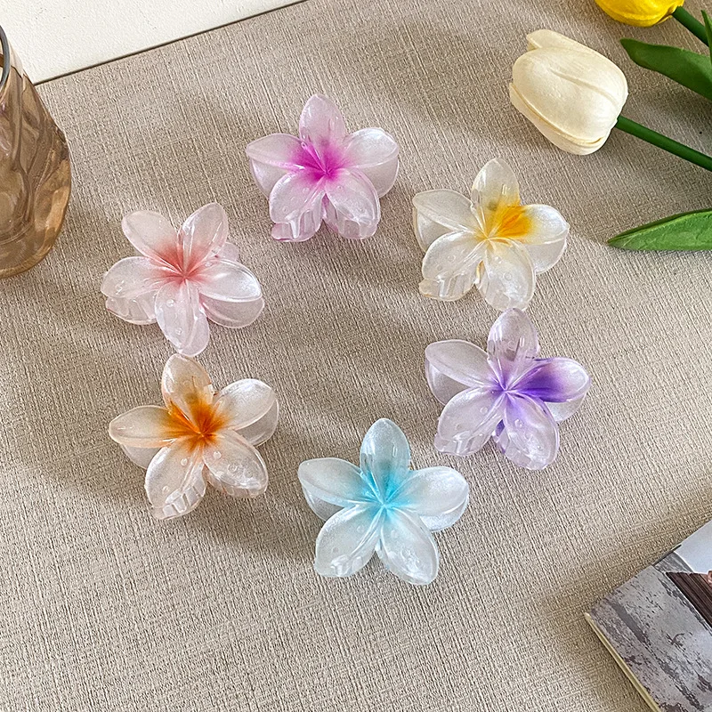 

Gradient Egg Flower Hair Clip Women's Back of the Head Grab Clip Fashion Sweet Going Out Hundreds of Summer Hair Accessories