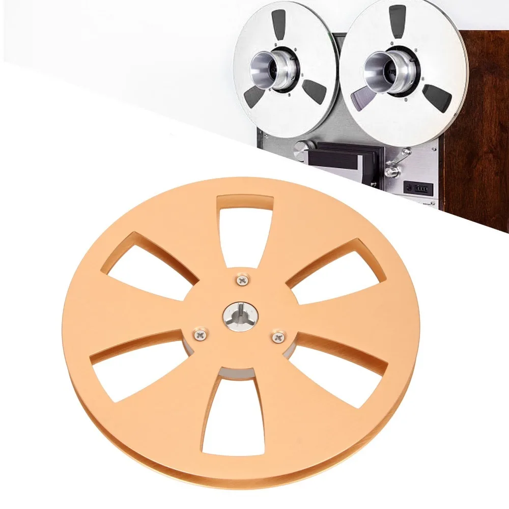 Professional 1/4 7 Inch Empty Open Reel 6 Hole Aluminum Alloy Reel To Reel Tape Takeup Spool Machine Reel for Tape Recorder