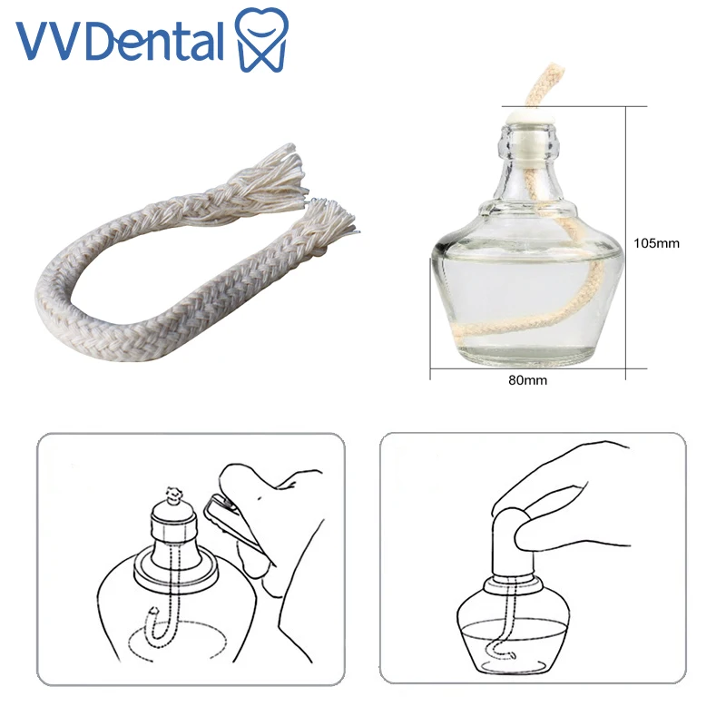 

30/60/150ml Dental Alcohol Lamp Burner Chemical Wax Type Alcohol Light Heating Glassware Dentist Lab Accessories