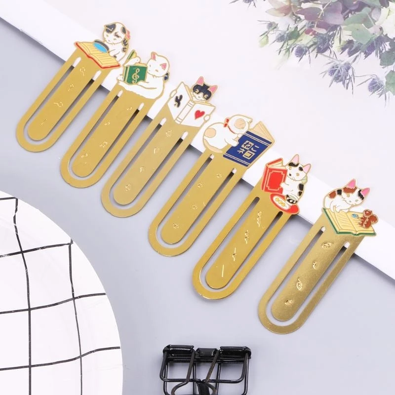 W89C للرسوم المتحركة Creative for Cat Metal School School Supplies Studen