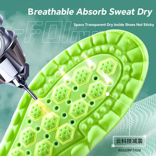 High Elasticity Latex Sport Insoles Soft Shoe Pads Arch Support Orthotic Insoles Breathable Deodorant Shock Absorption Cushion - Image 4