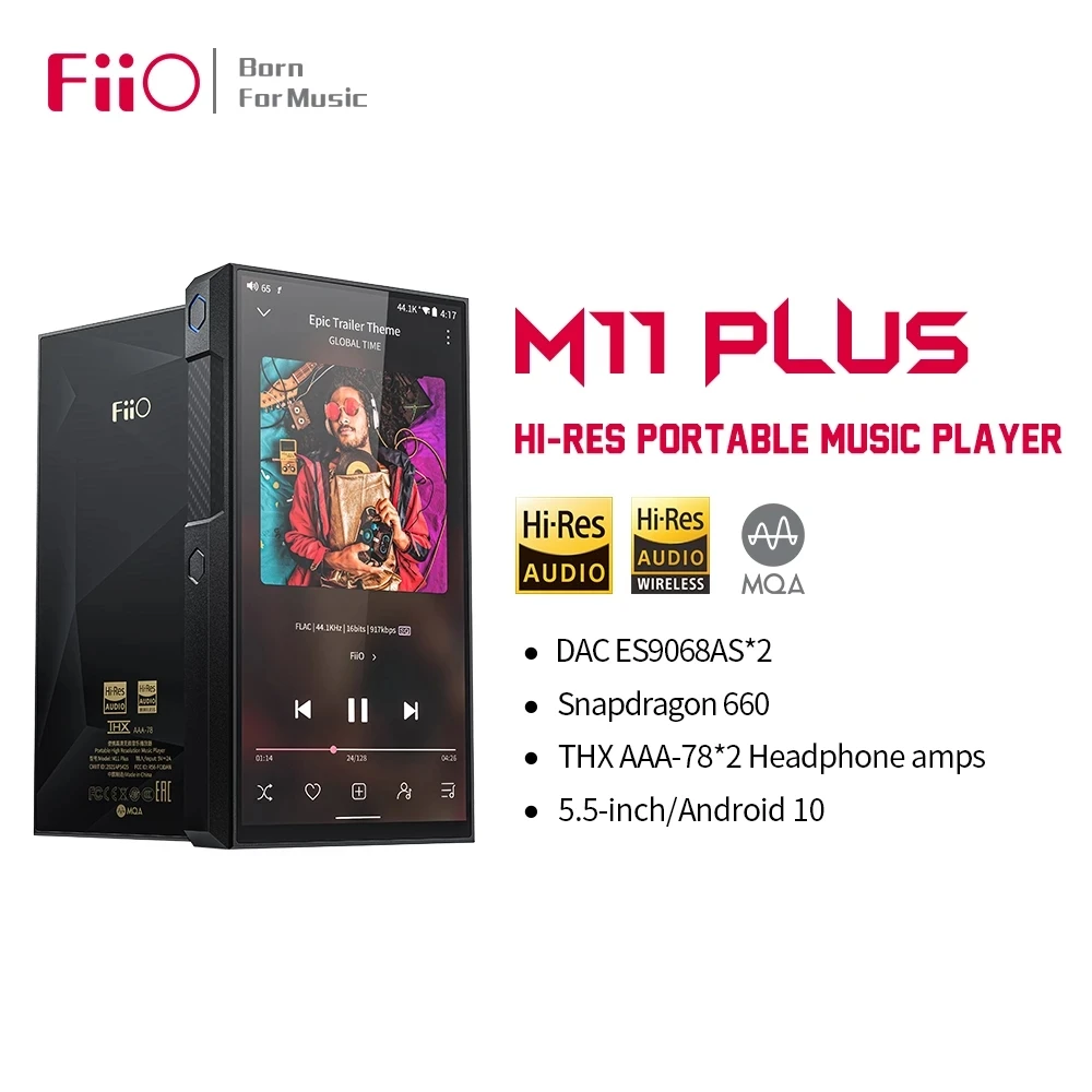 

Lucky Rope + FiiO M11 Plus Hi-Res Music Player MP3 with Android 10/MQA/DAC ES9068AS*2 DSD512 Bluetooth 5.0 64G Snapdragon 660