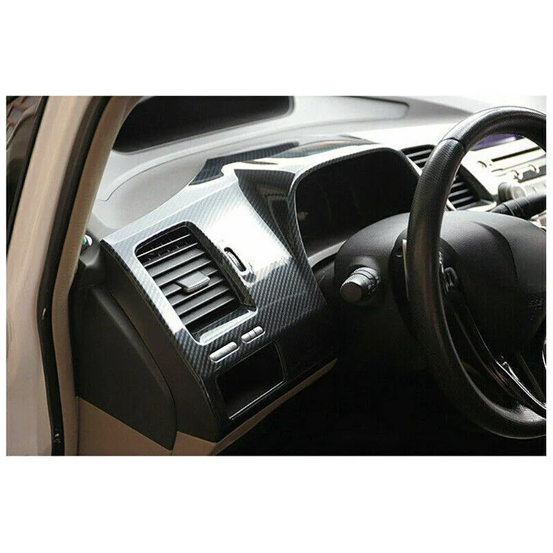

Portable Carbon Fiber ABS Dashboard Instrument Panel Cover Trim Replacement For Honda Civic 2006-2011