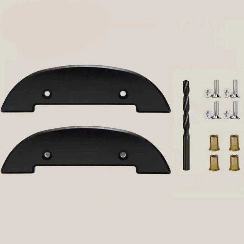 Q84C Two Skateboard Skid Plates for Nose and Tail Contact Areas, Polyurethane Deck Guards for Double-Kick Street Training and