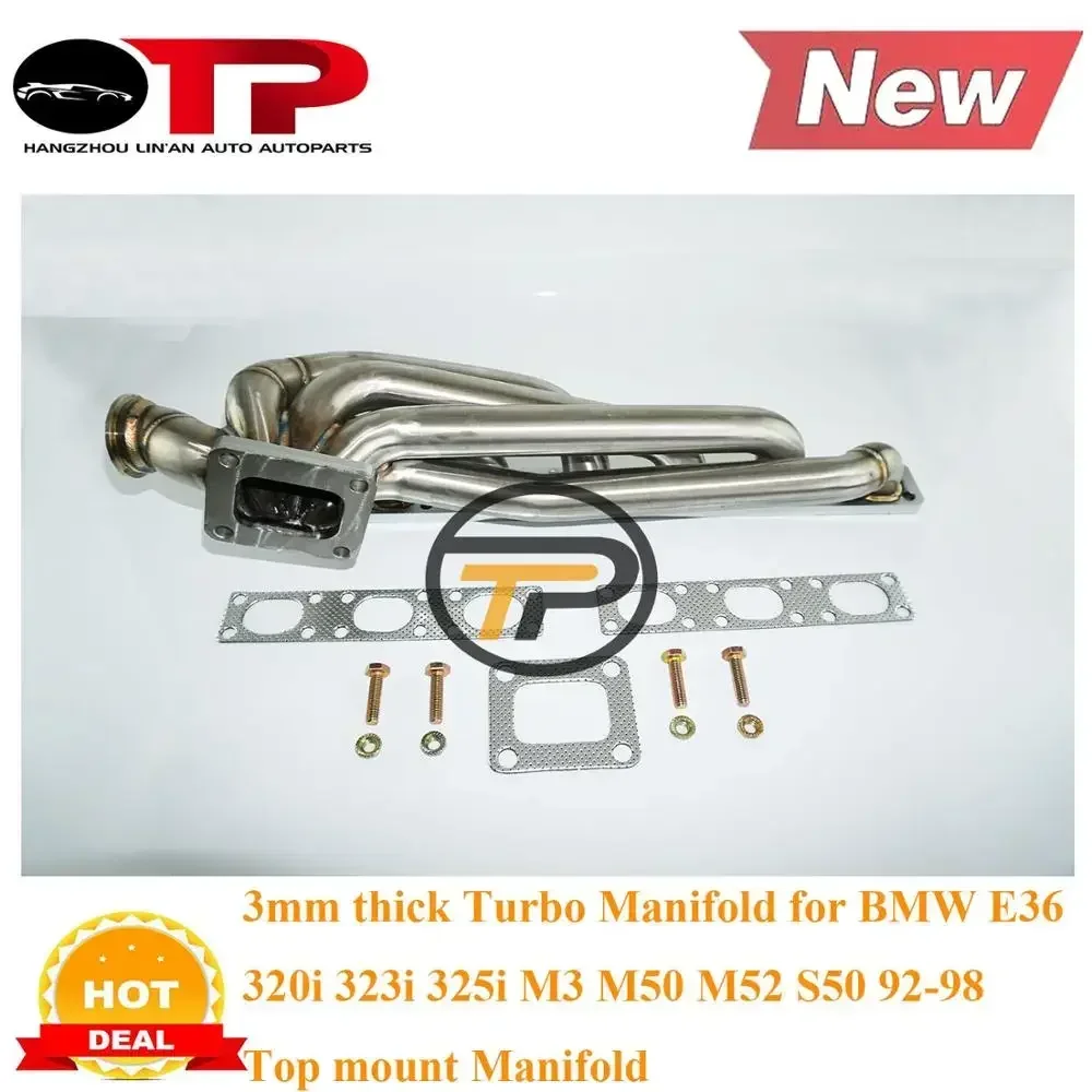 OTP Exhauts Pipe 3mm thick Tur bo Manifold for B E36 320i 323i 325i M3 M50 M52 S50 92-98 Top mount Manifold