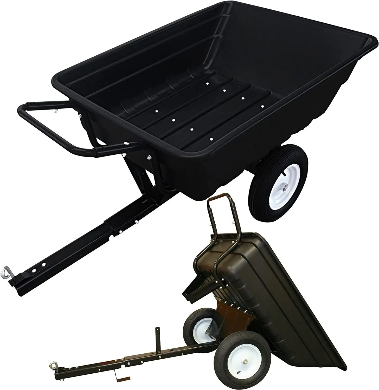 

Solid and Pneumatic Metal Wheel Trailer Construction Use Poly Garden Cart Wheelbarrow