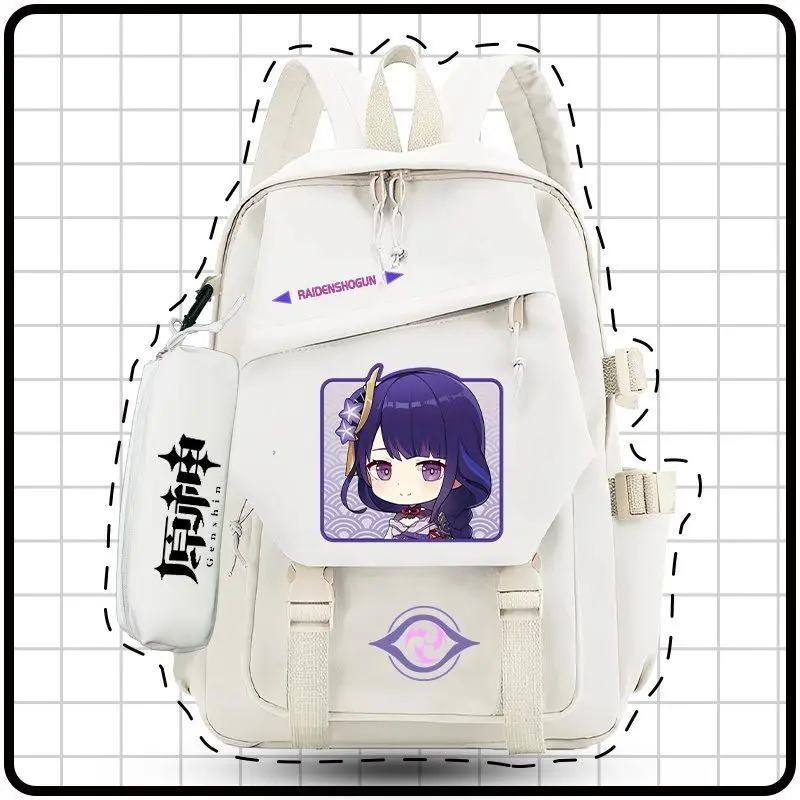 Genshin Impact Merchandise Cartoon Anime Backpack Primary And Middle Students, Large Capacity Lightweight School Bag For Grades