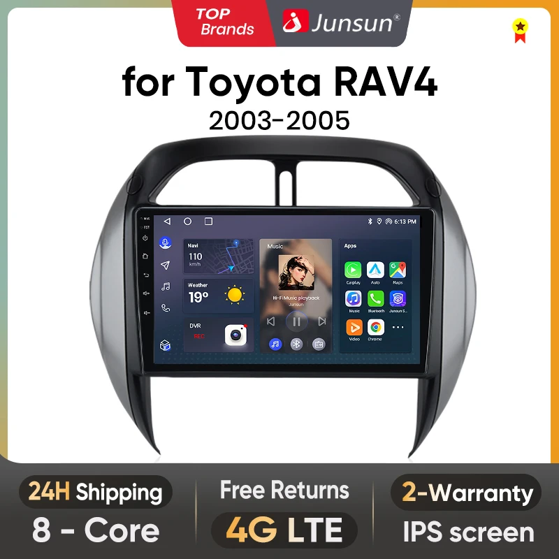 

Junsun V1 AI Voice Wireless CarPlay Android Auto Radio for TOYOTA RAV4 2003- 2005 4G Car Multimedia GPS 2din autoradio