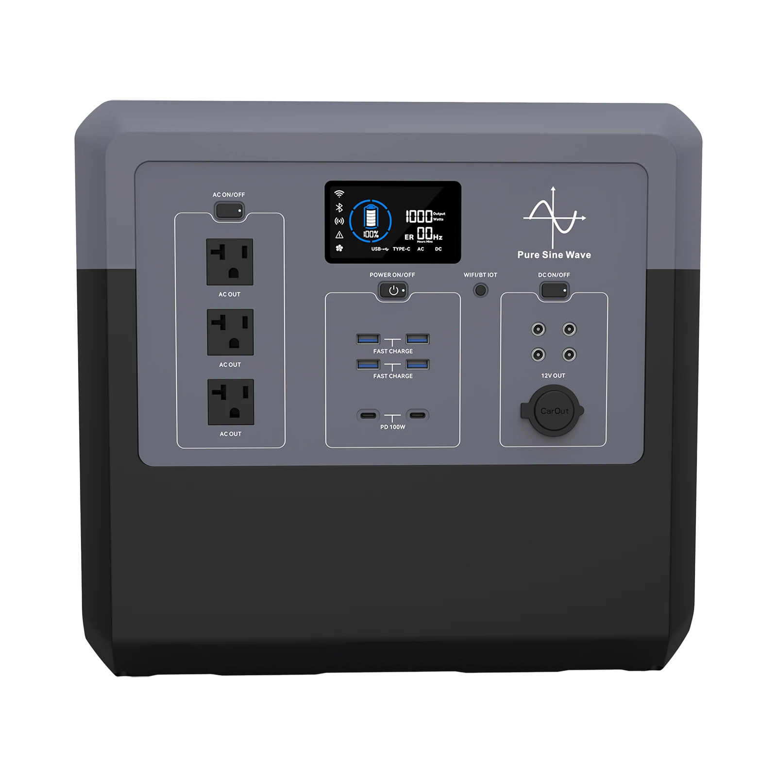 New Arrival 110V 220V Solar Generator Portable Power Station 2400W Outdoor Camping Bank