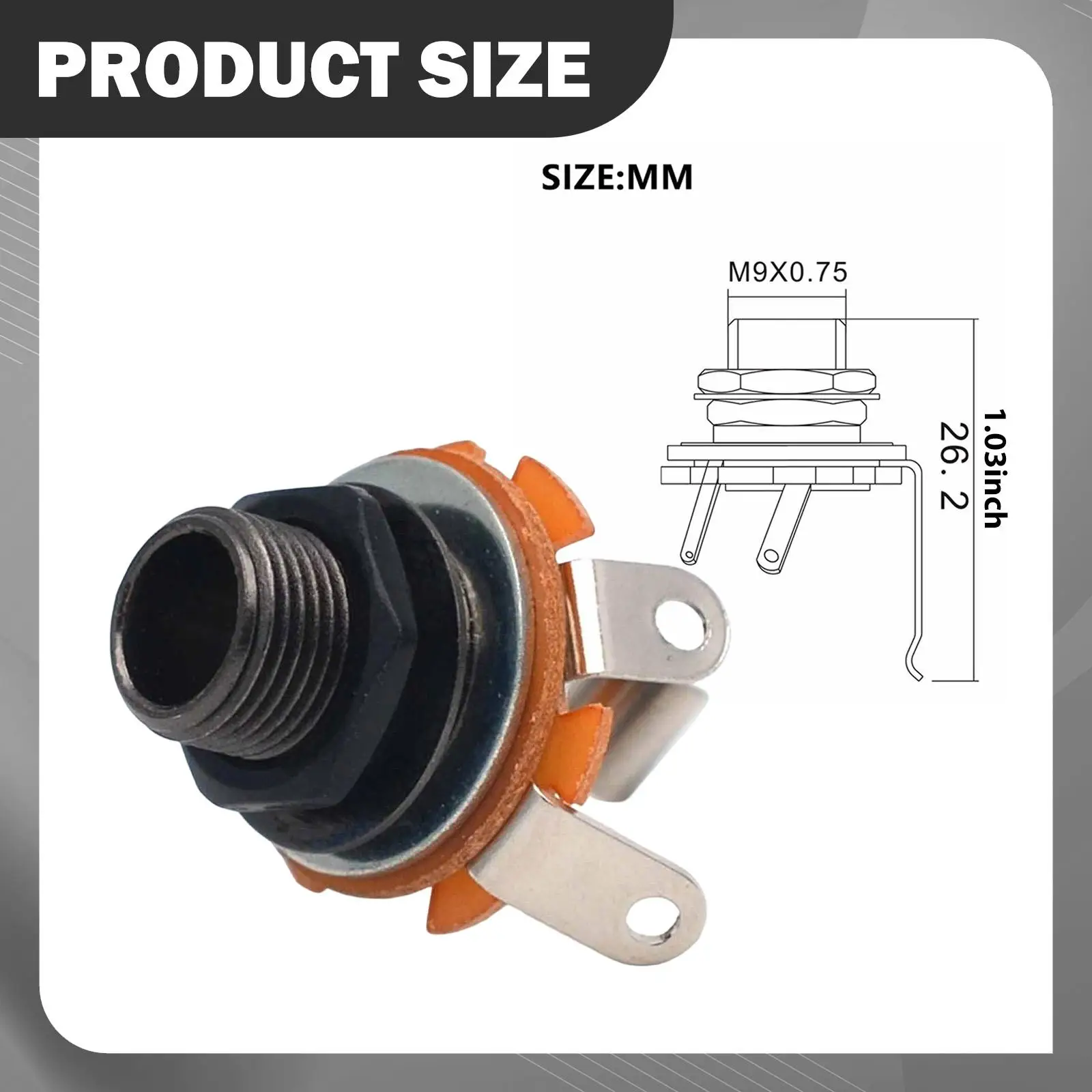 Female Guitar Input Jack 1 4 Inch Mono Metal Panel Socket Easy Solder Rugged Build for Building Repairing Audio Equipment
